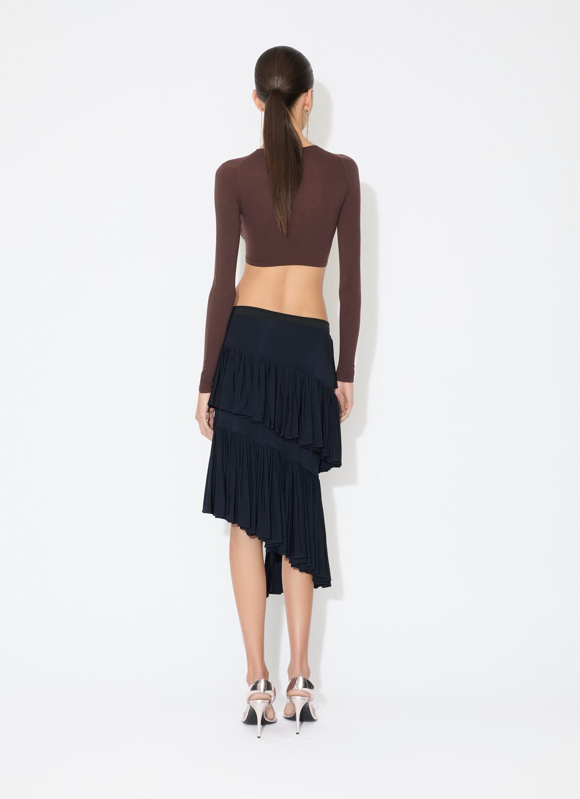 JERSEY SPIRAL SKIRT ALAÏA DARK NAVY JERSEY SPIRAL SKIRT